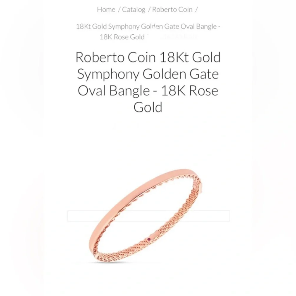 Roberto Coin 18k Rose Gold Golden Gate Symphony Bangle - Picture 7 of 8